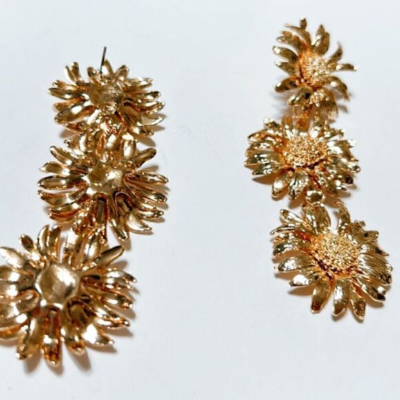 Flower drop  earrings  N51 - Picture 5 of 6